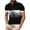 Black & White, variant on QIUOMBBP Mens Sport Polos Shirts Short Sleeve Printed Lapel Collared Tops Big and Tall Summer Breathable Golf Tennis Tees Black & White XXL