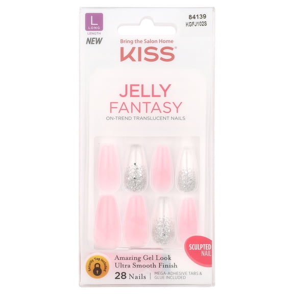 KISS Gel Fantasy Jelly Nails - Sweatpants, Long, Coffin shape