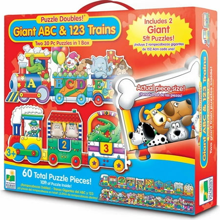 The Learning Journey Puzzle Doubles Giant Abc And 123 Train Floor Puzzles