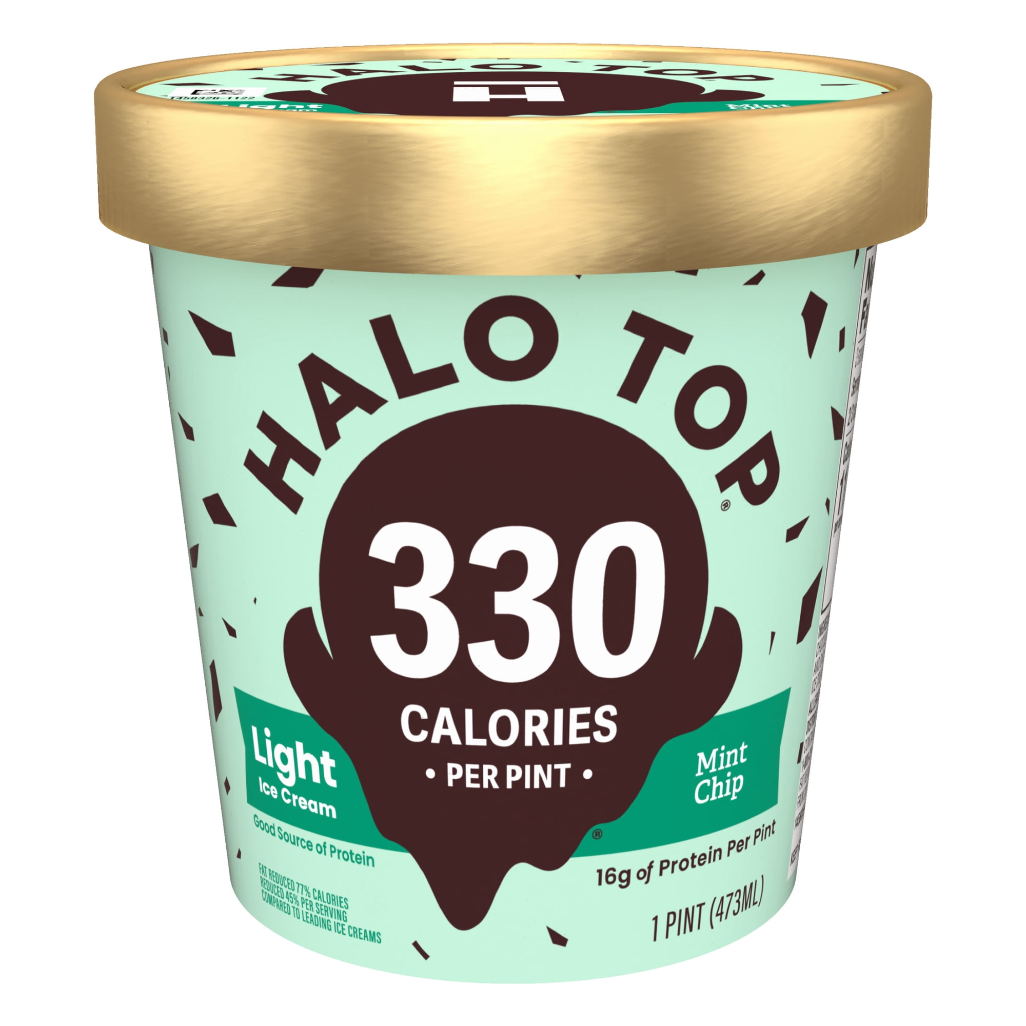 Halo Top Mint Chip Light Ice Cream, 16 fl oz Pint