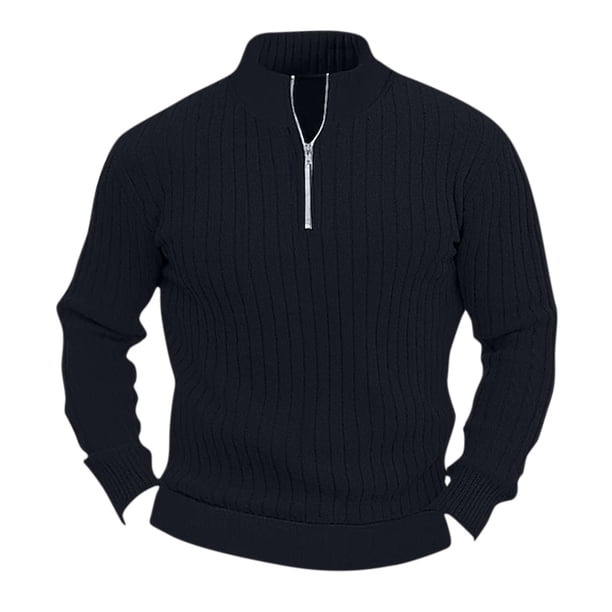 pstuiky camisetas de manga larga para hombre, Suéter de punto de moda para hombre, con botones, color liso, cuello abatible, mangas largas, sin sombrero camisetas de hombre xxl