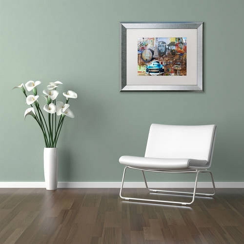 Trademark Fine Art "Havana Club II" Canvas Art by Alberto Lopez, White Matte, Silver Frame