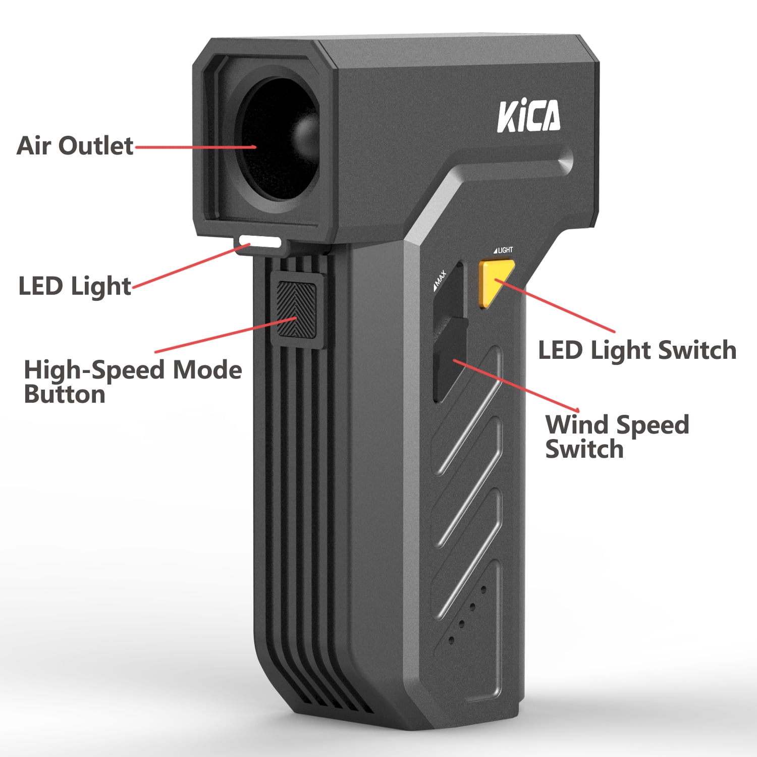 KiCA JetFan Ultra - Cordless Electric Air Duster, 13000RPM, LED Lights, 4000mAh Battery, Canned Air Replacement for Electronics, Car, and Home Use