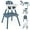 Blue, variant on Babyjoy 4 in 1 Baby High Chair Convertible Toddler Table Chair Set with PU Cushion Brown