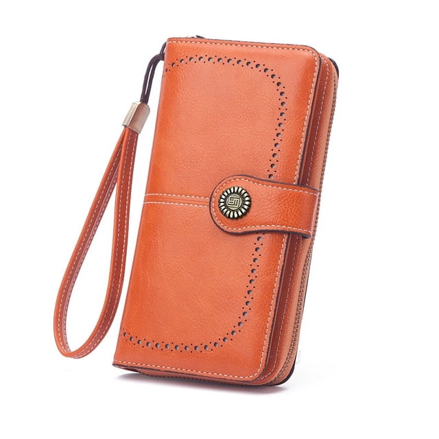 Cartera de mujer con cremallera, cartera larga, cartera, moda europea y americana, bolso de mano de gran capacidad