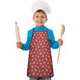 thumbnail image 2 of Red Christmas Reindeer Pattern Kids Aprons for Girls and Boys,Adjustable Neck Strap Toddler Aprons for Kids Cooking Baking, 2 of 7
