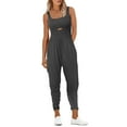 thumbnail image 5 of aidice Workout Romper for Women Square Neck Sleeveless Keyhole Fitting Ruched Athletic Pants Jumpsuits, 5 of 8