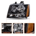 thumbnail image 4 of For 2007-2014 Chevy Suburban Tahoe Avalanche Black Amber Corner Headlights Sets, 4 of 7