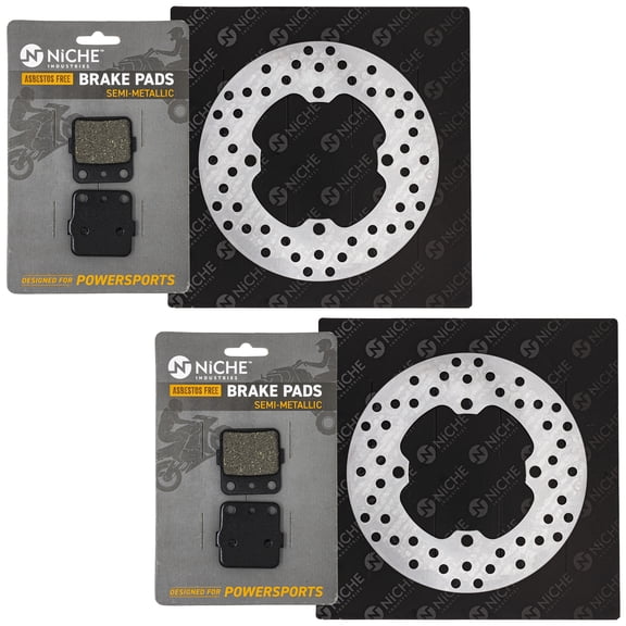Niche Front Brake Rotor Pad Semi Metallic Kit for Yamaha 1UY-W0046-00-00 ATV MK1006751