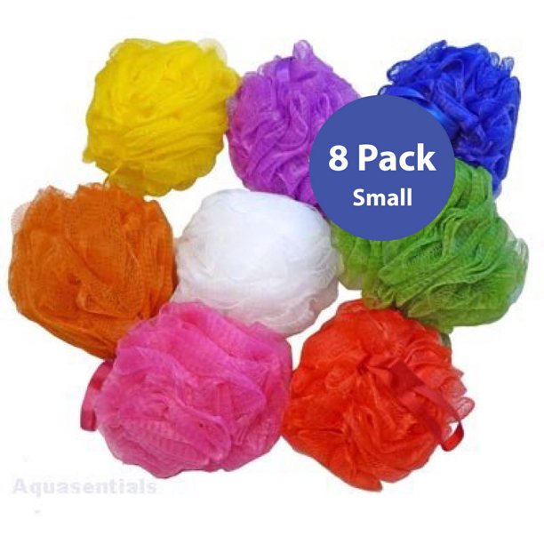Aquasentials Small Mesh Bath Sponge 8 Pack