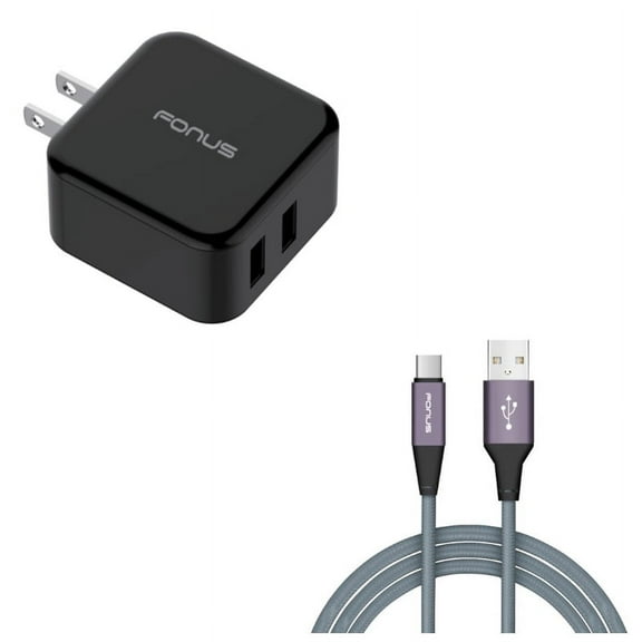 For Moto G Stylus 5G (2023) 10ft USB Cable w Fast Home Charger Combo - Type-C Charger Cord Power Wire, 30W 2-Port USB Quick Charge Port Travel for Motorola Moto G Stylus 5G (2023) Phone