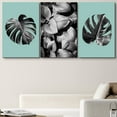 thumbnail image 1 of PixonSign Canvas Print Wall Art Set Monstera Leaf & Plant Display Floral Wilderness Photography Modern Art Rustic Relax/Calm Multicolor Black and White for Living Room, Bedroom, Office - 24"x36"x3, 1 of 5