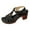 Black, variant on Hollow out Stacked Heel Sandals for Women Open Toe T-Strap Slingback Casual Heels