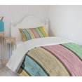 thumbnail image 4 of Ambesonne Pastel Quilted Bedspread Set 2 Pcs, Colorful Wooden Planks, Twin Size, Multicolor, 4 of 6