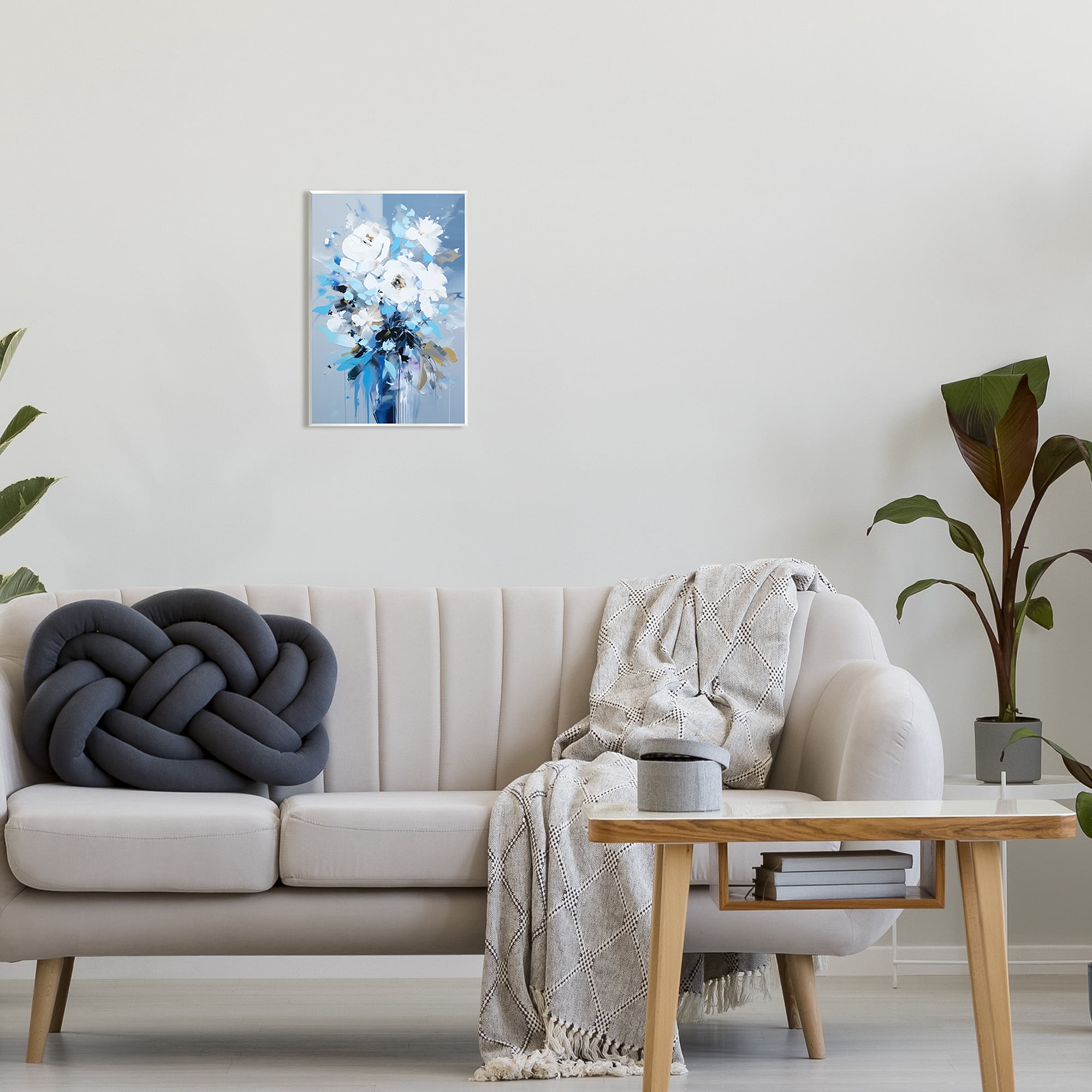Stupell Industries Flower with Modern Drip Botanical & Floral Painting Unframed Art Print Wall Art, 10 x 15