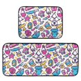 thumbnail image 2 of Dailycode 2 Pcs Kitchen Rug Set Non Slip Absorbent Soft Floor Mats for Kitchen Bathroom Skull Star Knife Hat 19.7"x27.6"+19.7"x47.2", 2 of 7