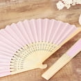 thumbnail image 4 of BalsaCircle 5 Blush Silk Folding Hand Fans Wedding Favor Birthday Party Events, 4 of 6