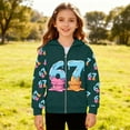 thumbnail image 6 of MEZZALL Boys Cartoon Number 67 Print Hooded Zip Up Jacket Long Sleeve Athletic Sweatshirt Outerwear Kids Classic Tops Coats, 6 of 6