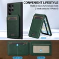 thumbnail image 2 of Allytechgroup Case for Samsung Galaxy S21 Ultra, 2 In 1 Wallet Stand Case with Detachable Card Holder Support Wireless Charging Shockproof Magnetic Back Cover for Samsung Galaxy S21 Ultra, Green, 2 of 13