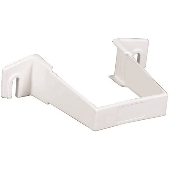 Amerimax Downspout Bracket Contemporary Style - Vinyl, Easy Installation - White, 3.3 x 1 x 4.3 In