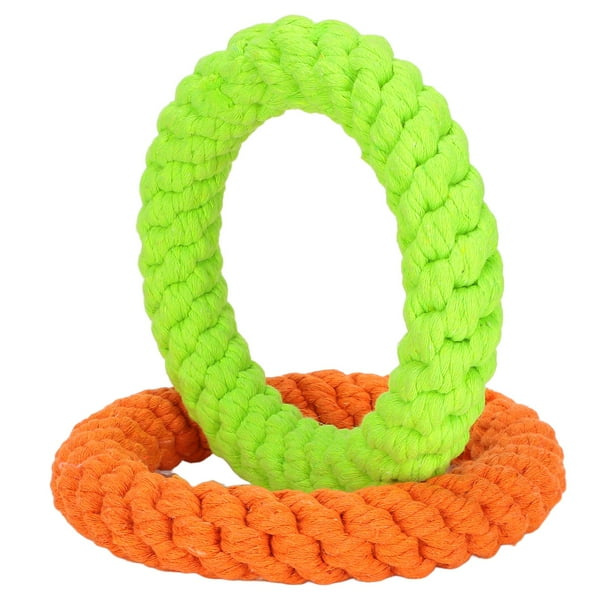 Dog Rope Toy Safe 2pcs Cotton Rope Rings Dog Toy Relieve Boredom Corrective Behavior Natural For Small Medium Dog For Playing For Training
