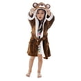 thumbnail image 2 of Zoo Crew Fuzzy Sherpa Lined Hooded Animal Bathrobe,Bear,S(1-3 Years), 2 of 4