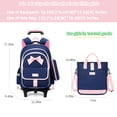 thumbnail image 2 of Mochila con ruedas para niñas MITOWERMI 32x24x44 cm, conjunto rosa, 2 of 8