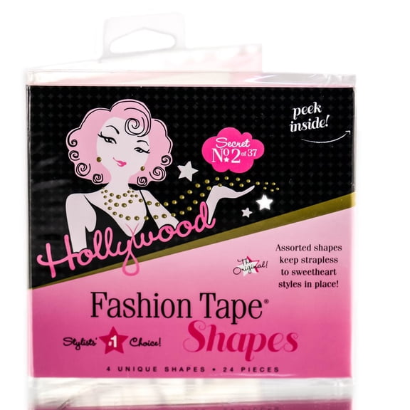 24 Pcs. , Hollywood Fashion Tape Shapes , Hair Scalp Skin Body - Pack of 2 w/ SLEEK Teasing Comb