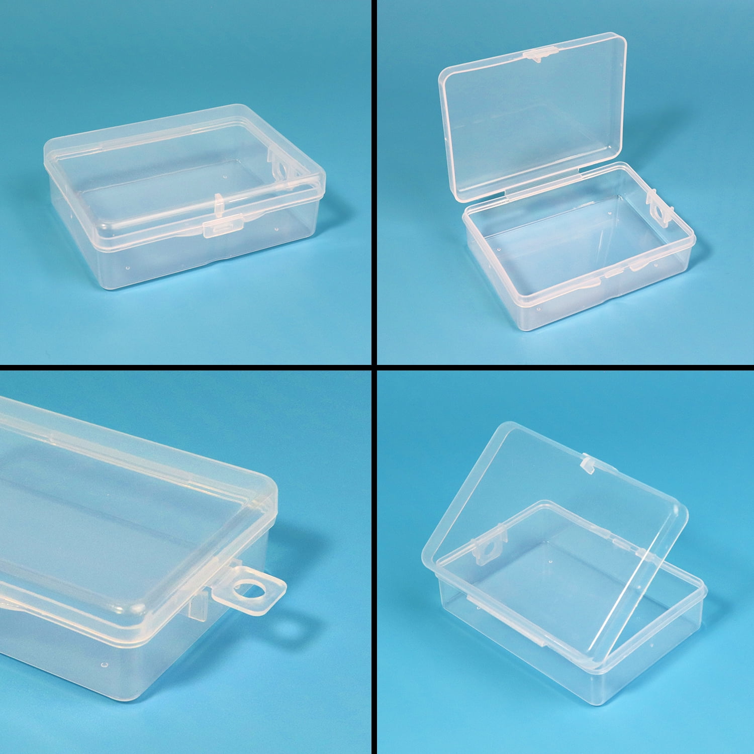 1 x 1 x 3/4 Hinged Lid Clear Plastic Box (#112)