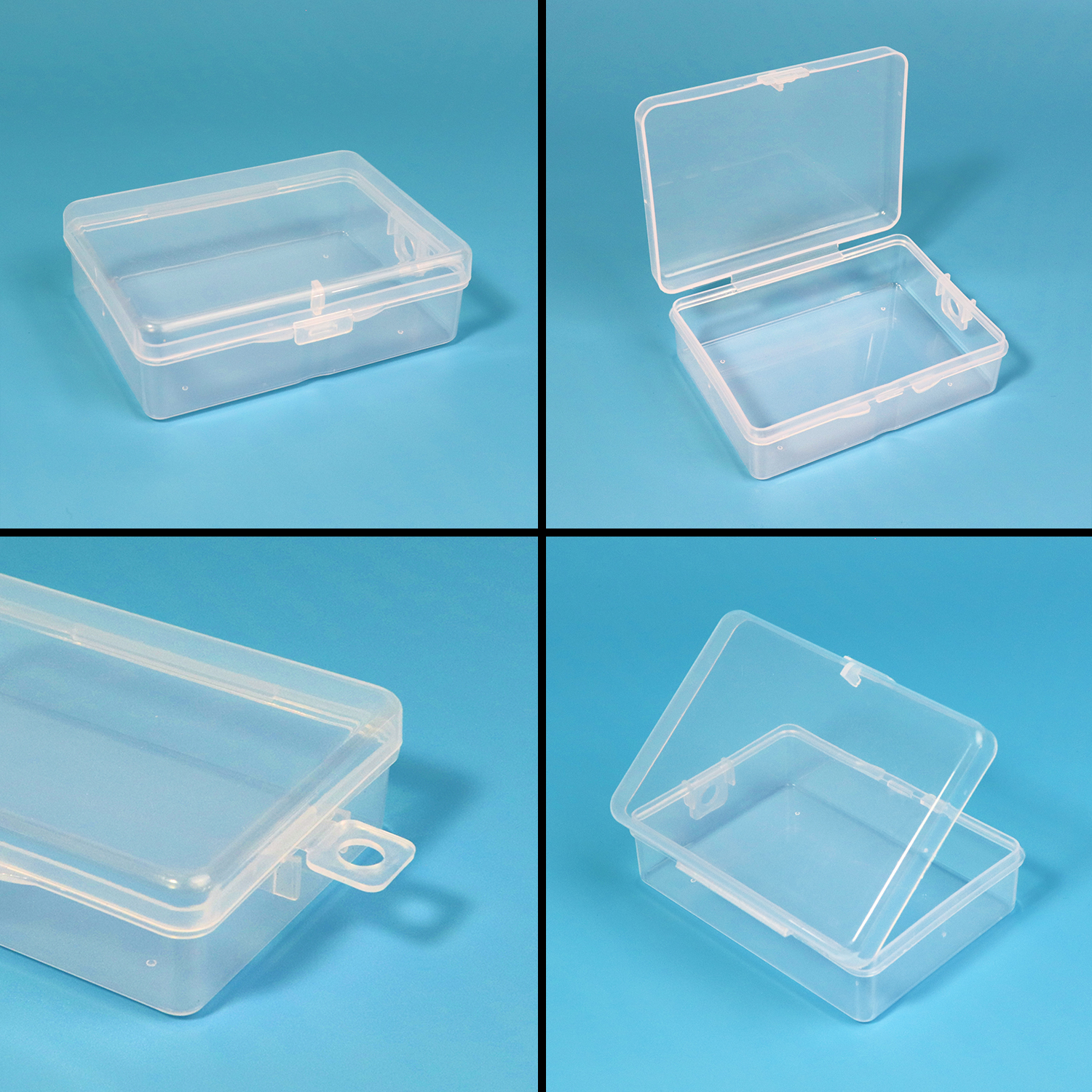 24 Pack 3.5x2.6x1.1 inches Small Clear Plastic Box Storage Containers  Hinged Lid Rectangular PP 