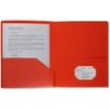 10PK Business Source 2-Pocket Letter Size Poly Portfolio, Red