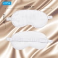 thumbnail image 2 of Uxcell Silk Sleep Mask Soft Satin Eye Protective Mask Blackout Eye Cover with Elastic Straps 2 Pack White, 2 of 4