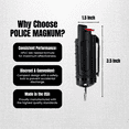 thumbnail image 3 of Police Magnum Keychain Pepper Spray Bulk Pack Self defense, Black Set Hard Shells 7ct. 1/2oz, 3 of 7
