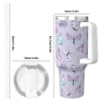 thumbnail image 4 of Fotbe Purple Butterfly Pattern 40oz Ice Bully With Handle And Straw Stainless Steel Vacuum Insulated Cup And 2 In 1 Straw Lid, 4 of 8