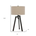 thumbnail image 2 of 32" Charcoal Metal Table Lamp With Tan Drum Shade, 2 of 5