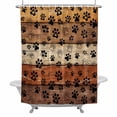 thumbnail image 2 of Dog Claws Painting Shower Curtain for Bathroom Decor, Vintage Brown Wood Striped Farm Waterproof Fabric Shower Curtain, 36"x78" Set with 12 Hooks, 2 of 9