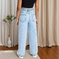 thumbnail image 7 of OGLCCG Baggy Jeans for Girls Teens Wide Leg Ripped High Waisted Denim Pants with Pockets Loose Cute Y2K Streetwear Jean Trousers 6-13 Years, 7 of 7