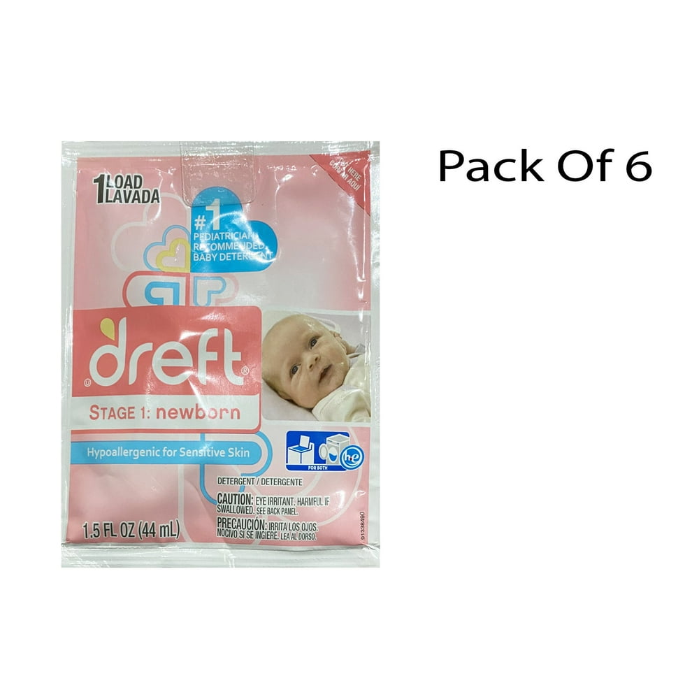 dreft Stage 1 newborn Sensitive Skin Detergent 1 Load 1.5 Fl Oz (Pack
