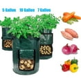 thumbnail image 2 of FNNMNNR 10/7 Gallon Grow Bags Portable Potato Growing Bag Planter Bags Planting Pouch with Handles Access Flap for Carrot Onion Vegetables（Dark Green）, 2 of 8