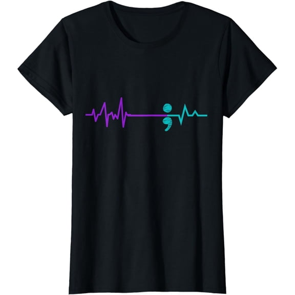 Suicide Prevention Shirt Awareness Semicolon Stay T-Shirt