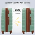 thumbnail image 3 of Luggage Sets,2-Piece Lightweight Suitcase Set with Bag and TSA Lock, Hardshell Suitcases with Spinner Wheels, (20" + 24" ),Green, 3 of 6