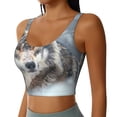 thumbnail image 2 of Fotbe Majestic Snowy Wolf Sujetador Deportivo Largo sin Aros para Mujer con Almohadillas y Soporte Medio, Transpirable y Absorbente, Camiseta Tipo Chaleco o Tank Top-Medium, 2 of 8