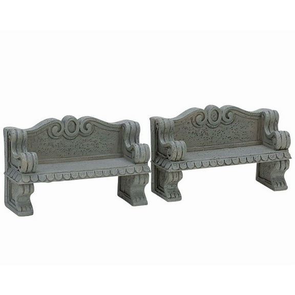 LEMAX Stone Bench, Set of 2 #74612