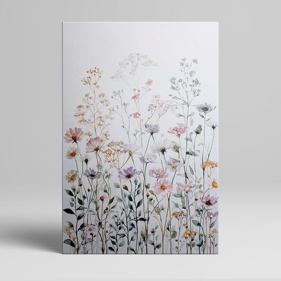 1pc Boho - style Wildflower Watercolor Framed Canvas Wall Art, Decor room hanging Wall Picture Decor for Home Gifts, living room, bathroom, bedroom, kitchen wall art decor canvas wall art