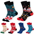 thumbnail image 3 of Xfvqtps Christmas Socks for Womens Mid Tube Cute Santa Claus Snowman Christmas Tree Christmas Party Decoration Comfortable Soft Cozy Indoor Warm Winter Socks Navy, 3 of 3