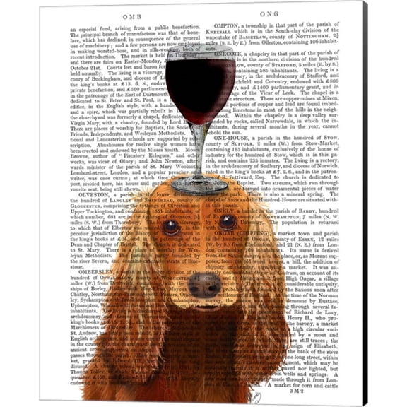 Great Art Now Dog Au Vin Cocker Spaniel by Fab Funky Canvas Wall Art 16W x 20H