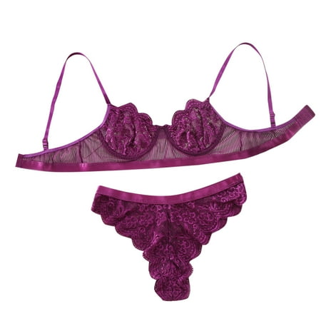 

Cathalem Mens Underwear Size 5x Ring Fashion Underwear Garter Steel Sleepwear Lace Pajamas Lace Underwear for Women Set Underwear Purple X-Large