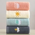 thumbnail image 4 of Juego de 4 Toallas de Mano para baño, 100% algodón, Toallas Suaves Altamente absorbentes para Adultos, para baño, Cocina, Rosa, Blanco, Azul Gris, 4 of 4