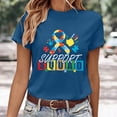 thumbnail image 2 of Bibifish Womens Tees Autism Awareness Graphic Soft Cozy Regular Fit Crewneck Short-Sleeve Tees Summer Daily Party Stylish T-Shirts, 2 of 4