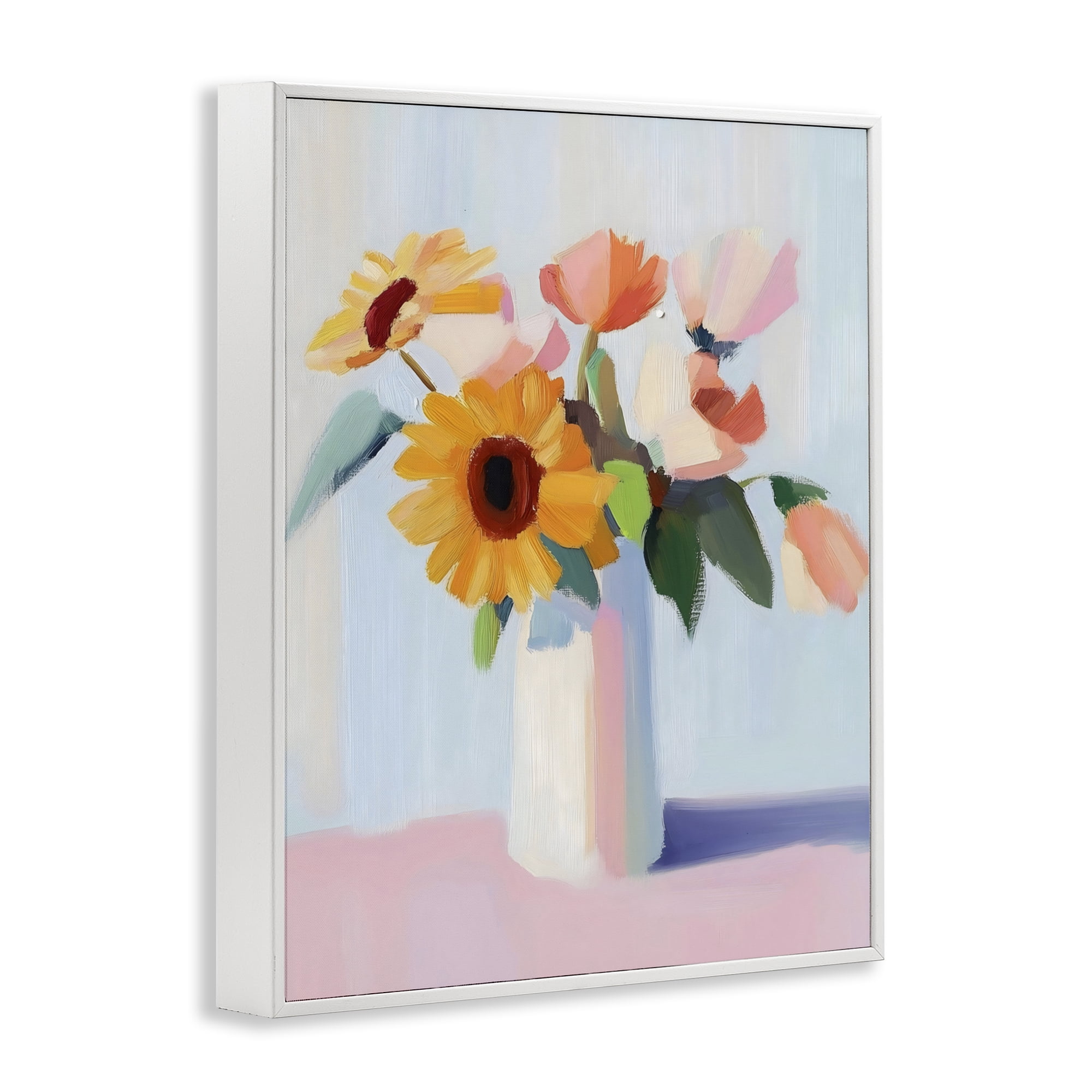 Stupell Industries Sleek Vase Bouquet White Framed Giclee Art, design by The Prints Vibe